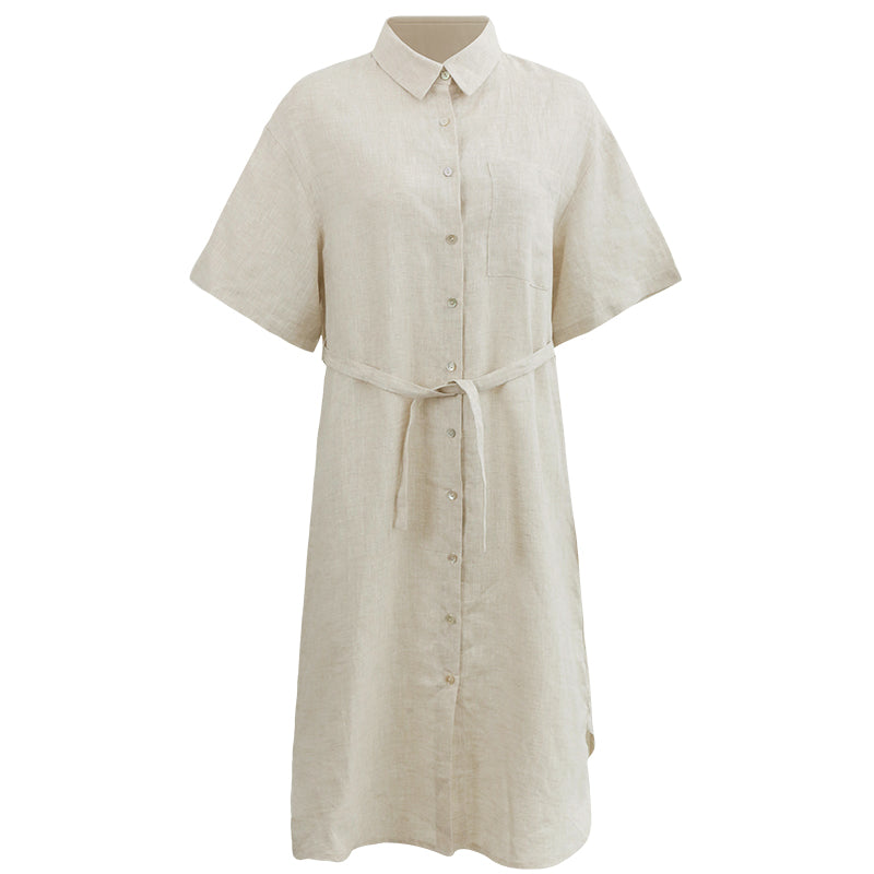 LEINENKLEID - MIDI, WOMAN, NATURA