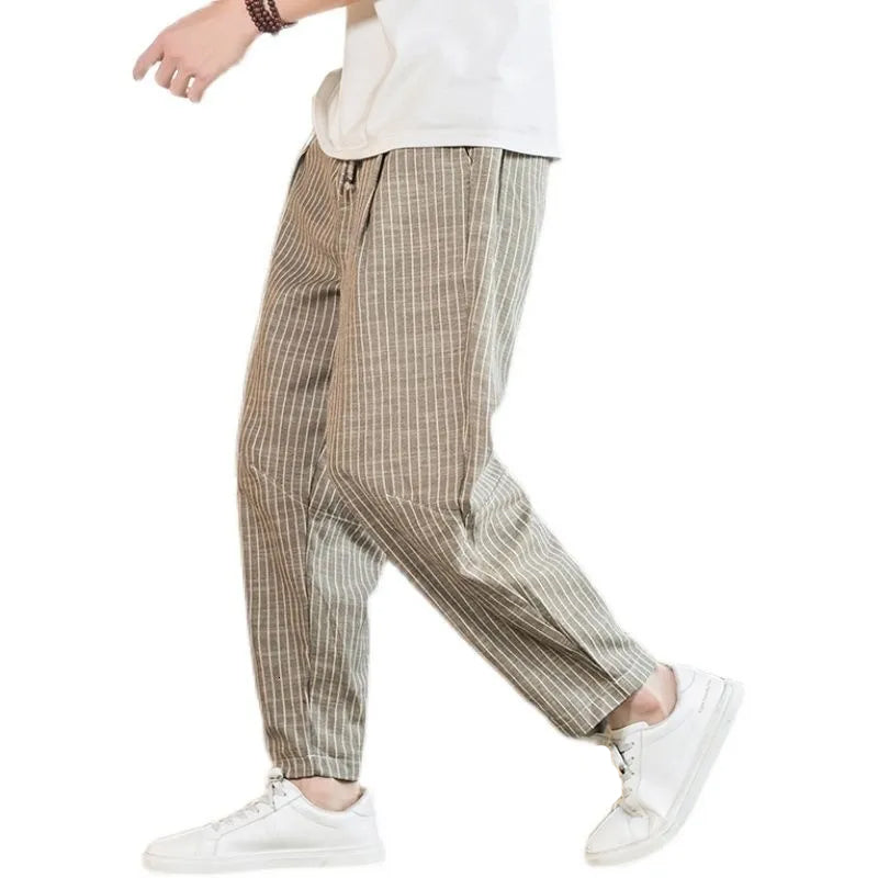 LEINENHOSE - LOOSE, STRIPES, CASUAL - SILKVALE
