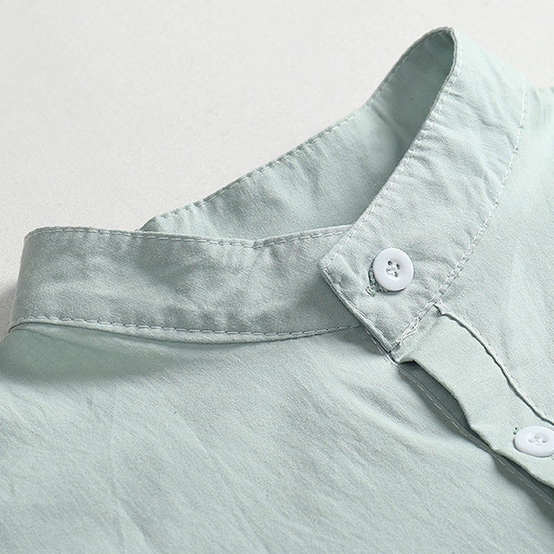 LEINENSHIRT - V, CASUAL, BUTTONS